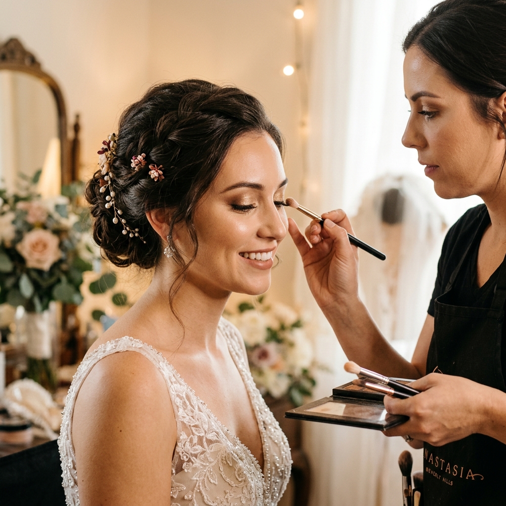 Elegant wedding bridal makeup